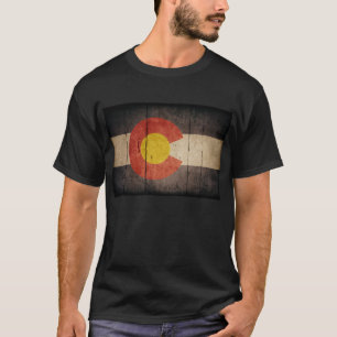 T-shirt Drapeau en bois robuste du Colorado