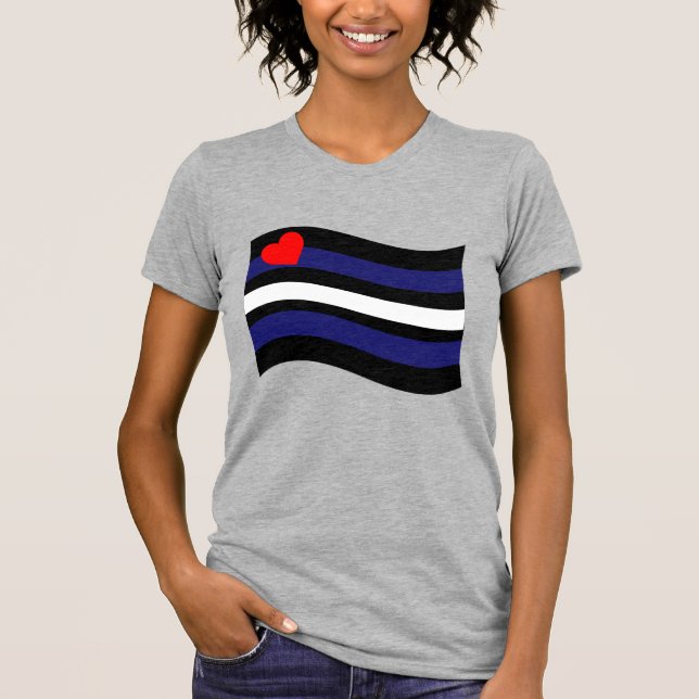 T-SHIRT DRAPEAU EN CUIR QUI FLOTTE (Devant)