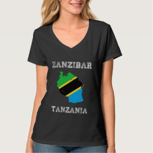 T-shirt Drapeau en détresse de Tanzanie Fierté de Zanzibar