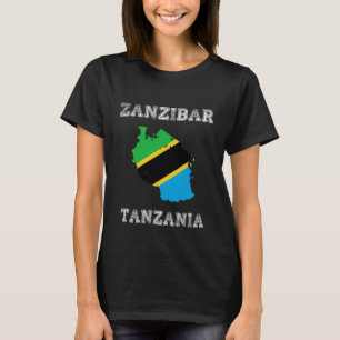 T-shirt Drapeau en détresse de Tanzanie Fierté de Zanzibar