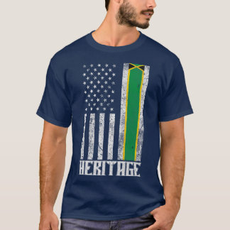 T-shirt Drapeau en détresse du patrimoine jamaïcain 1