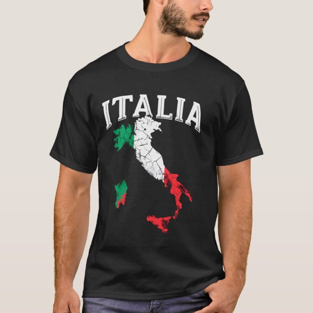 T-shirt Drapeau en détresse Italia (Devant)