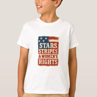 T-shirt Drapeau en détresse Stars, Stripes & Droits des Fe