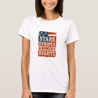T-shirt Drapeau en détresse Stars, Stripes & Droits des Fe
