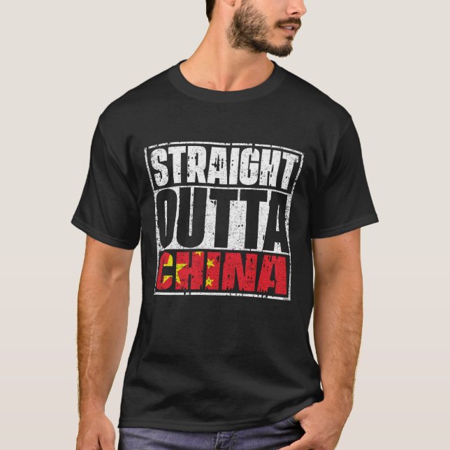T-shirt Drapeau en face de la Chine (Devant)