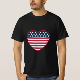 T-shirt Drapeau en forme de coeur américain