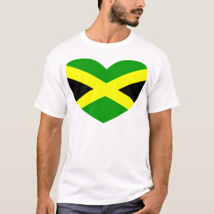 T-shirt Drapeau en forme de coeur de la Jamaïque