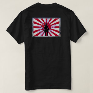 T-shirt Drapeau encadré japonais et le Sun Samurai Warrior