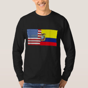 T-shirt Drapeau équatorien américain moitié Équateur demi-