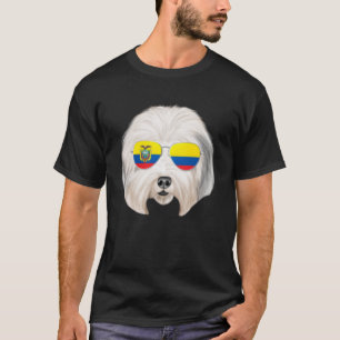 T-shirt Drapeau équatorien Ancien chien anglais Chien Equa