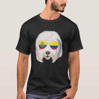 T-shirt Drapeau équatorien Ancien chien anglais Chien Equa