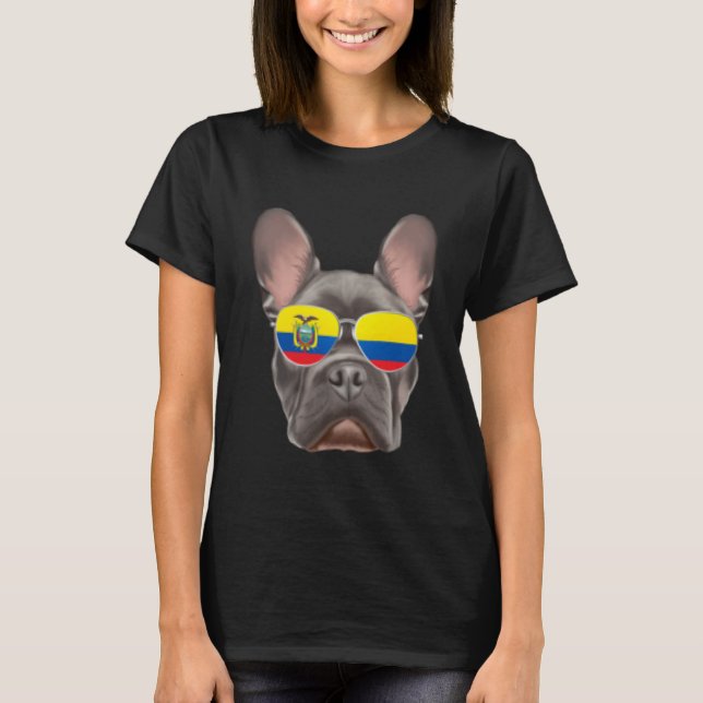 T-shirt Drapeau Equatorien Chien de Chien de Chien de l'Eq (Devant)
