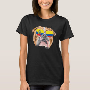 T-shirt Drapeau équatorien Chien de taureau Equateur Poche
