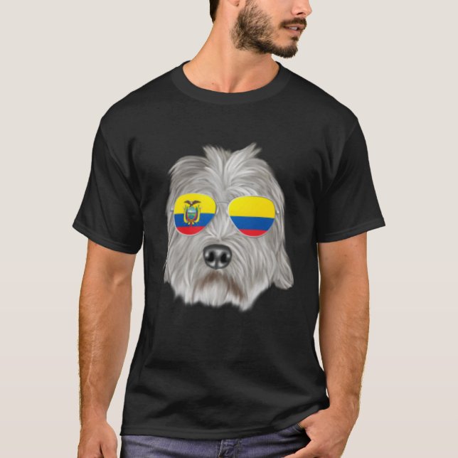 T-shirt Drapeau équatorien Dandie Dinmont Terrier Chien Eq (Devant)