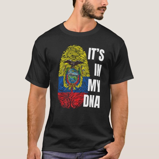 T-shirt Drapeau équatorien Dna Empreinte de l'ADN Equateur (Devant)