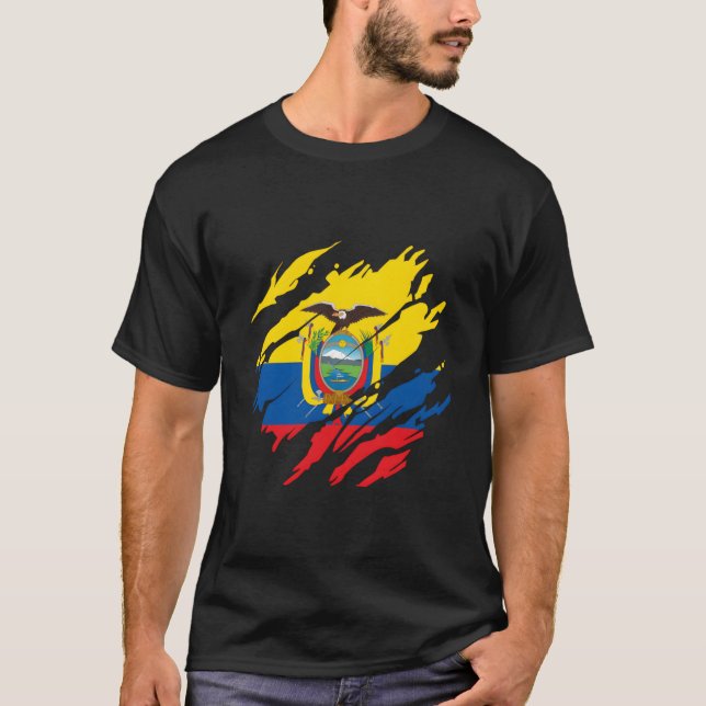 T-shirt Drapeau équatorien Équateur (Devant)