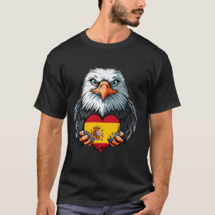 T-shirt Drapeau Espagne Aigle Espagnol Cœur Racines Espagn