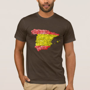 T-Shirt Drapeau Espagne Carte