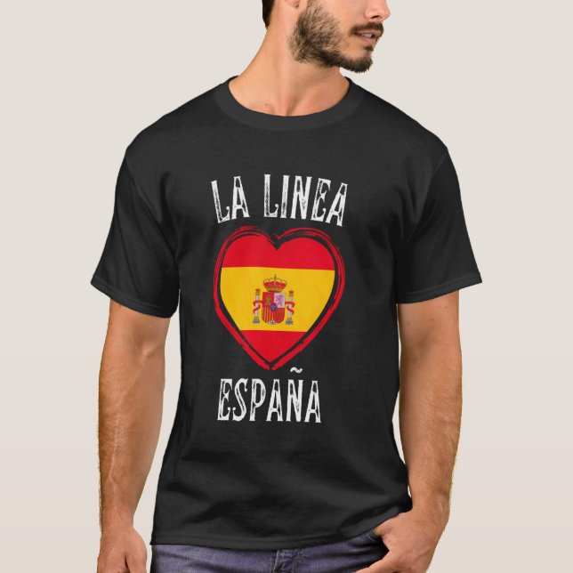 T-shirt Drapeau Espagne Cœur La Linea De La Concepcion Vil (Devant)