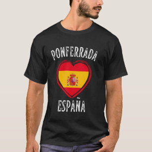 T-shirt Drapeau Espagne Cœur Ponferrada Ville
