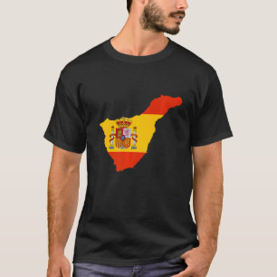 T-shirt Drapeau espagnol à Tenerife contour Tenerife