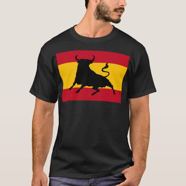 T-shirt Drapeau Espagnol Avec Bull (Devant)