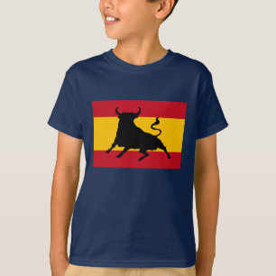 T-shirt Drapeau espagnol avec taureau