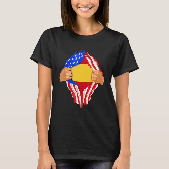 T-shirt Drapeau espagnol en moi Espagne (Devant)