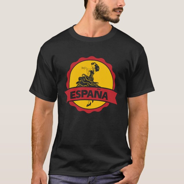T-shirt Drapeau espagnol Espana Espagne Badge flamenco (Devant)