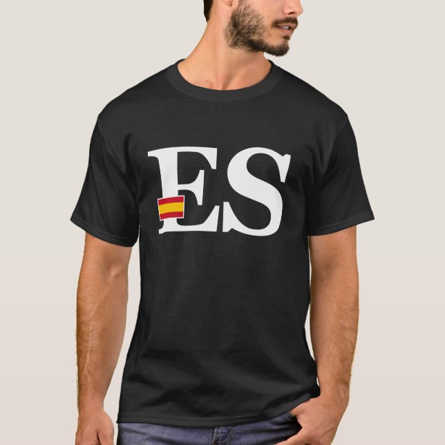 T-shirt Drapeau espagnol et initiales du pays (Devant)
