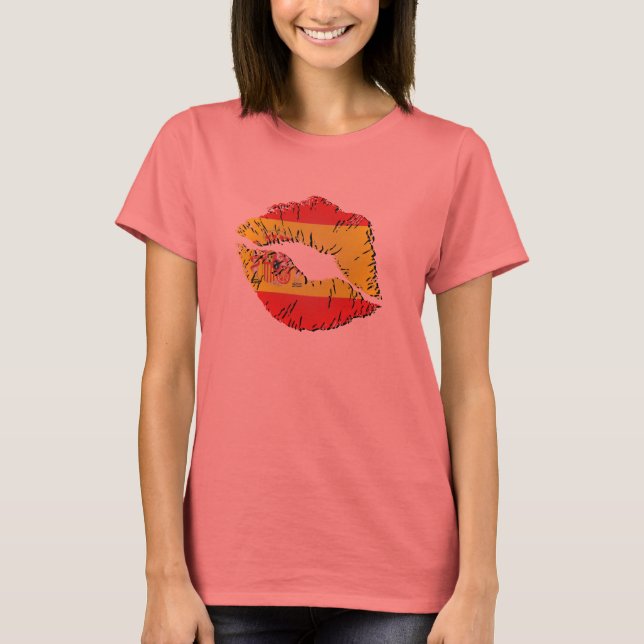 T-shirt Drapeau espagnol lèvres (Devant)