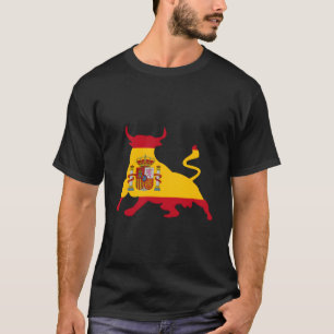 T-shirt Drapeau Espagnol Lutte Coureur Avec Les Bulls