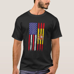 T-shirt Drapeau espagnol Racines à moitié américain Patrio