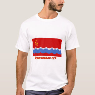 T-shirt Drapeau estonien de SSR avec le nom
