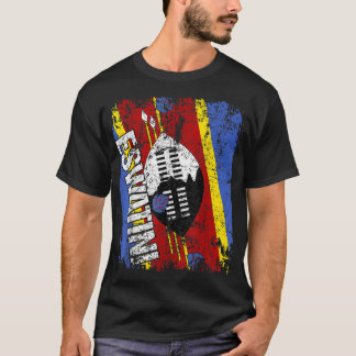 T-shirt Drapeau ESWATINI Vintage en détresse SWAZILAND ESW
