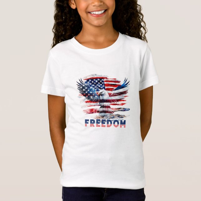 T-Shirt Drapeau et aigle des Etats-Unis.Liberté. (Devant)