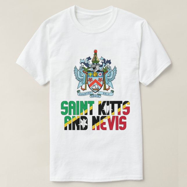 T-shirt Drapeau et armoiries de Saint-Kitts-et-Nevis (Design devant)