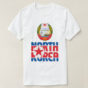 T-shirt Drapeau et blason de Corée du Nord Patriotique