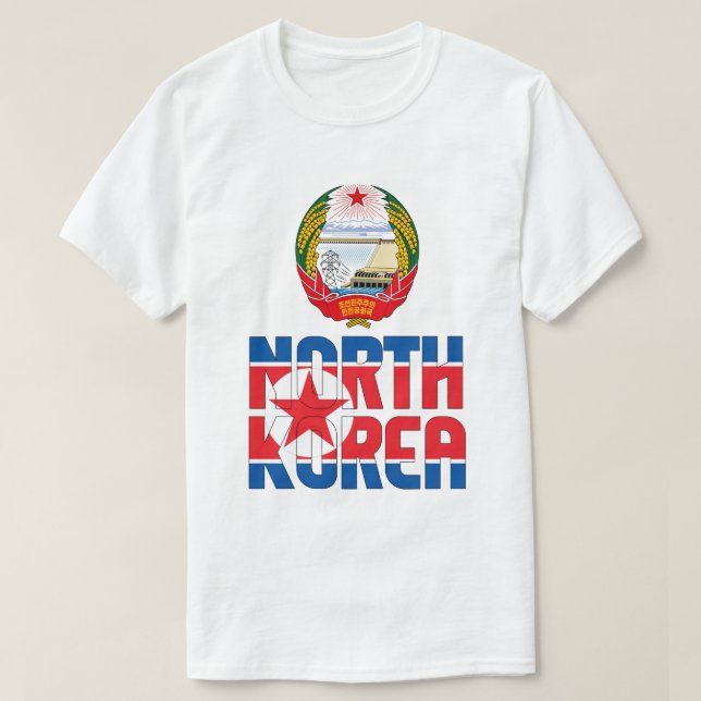 T-shirt Drapeau et blason de Corée du Nord Patriotique (Design devant)