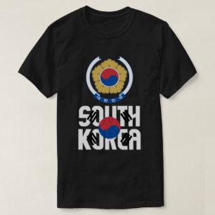 T-shirt Drapeau et blason de Corée du Sud Patriotique