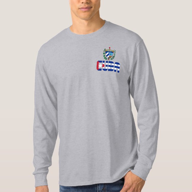 T-shirt Drapeau et blason de Cuba Patriotique (Devant)