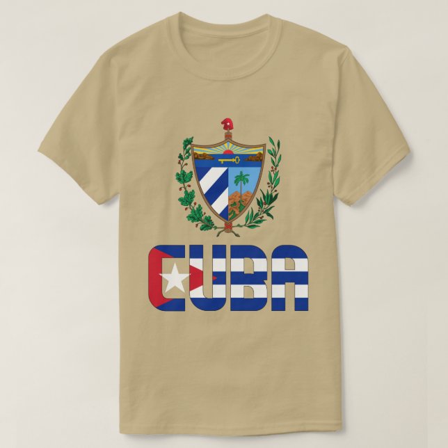 T-shirt Drapeau et blason de Cuba Patriotique (Design devant)