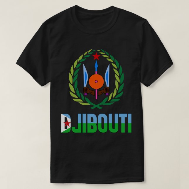 T-shirt Drapeau et blason de Djibouti Patriotique (Design devant)