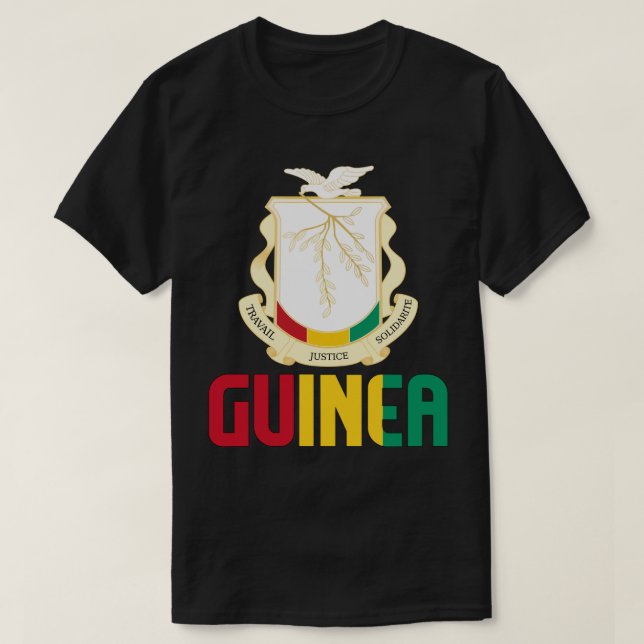 T-shirt Drapeau et blason de Guinée Patriotique (Design devant)