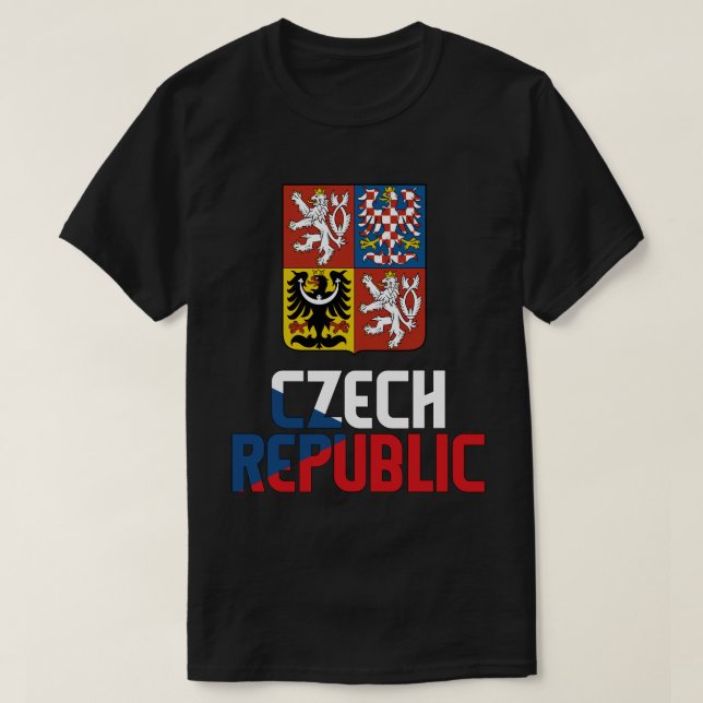 T-shirt Drapeau et blason de République tchèque Patriotiqu (Design devant)