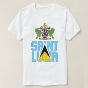 T-shirt Drapeau et blason de Sainte-Lucie Patriotique