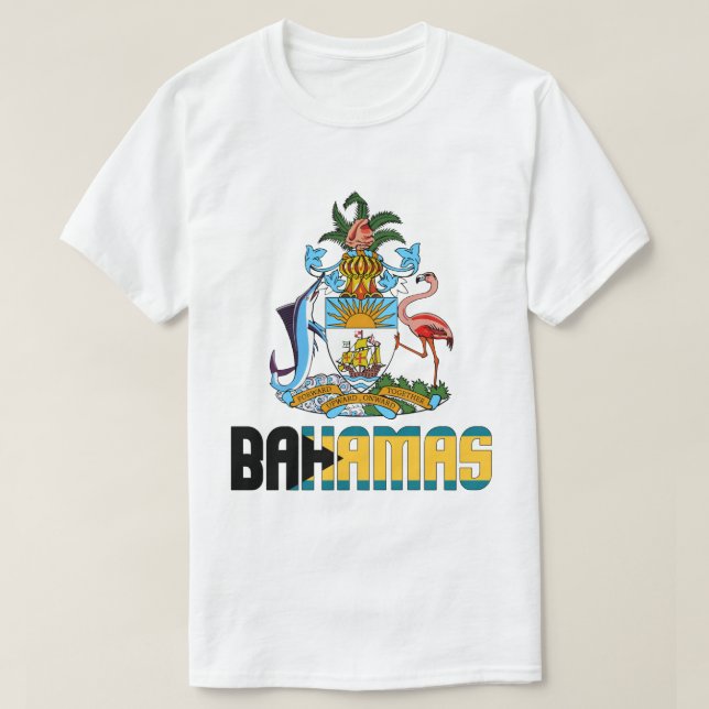 T-shirt Drapeau et blason des Bahamas Patriotique (Design devant)