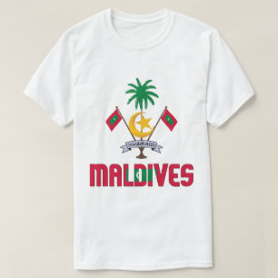 T-shirt Drapeau et blason des Maldives Patriotique