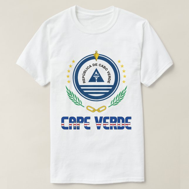 T-shirt Drapeau et blason du Cap-Vert Patriotique (Design devant)