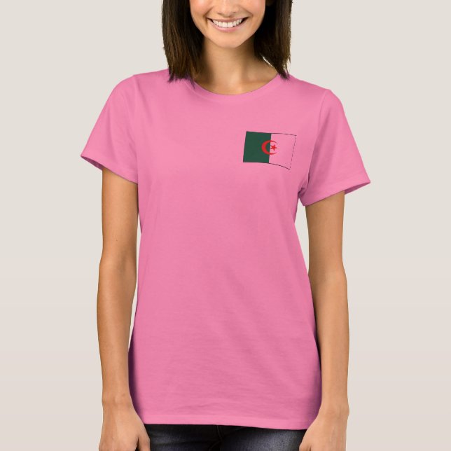 T-Shirt Drapeau et Carte d'Algérie (Devant)